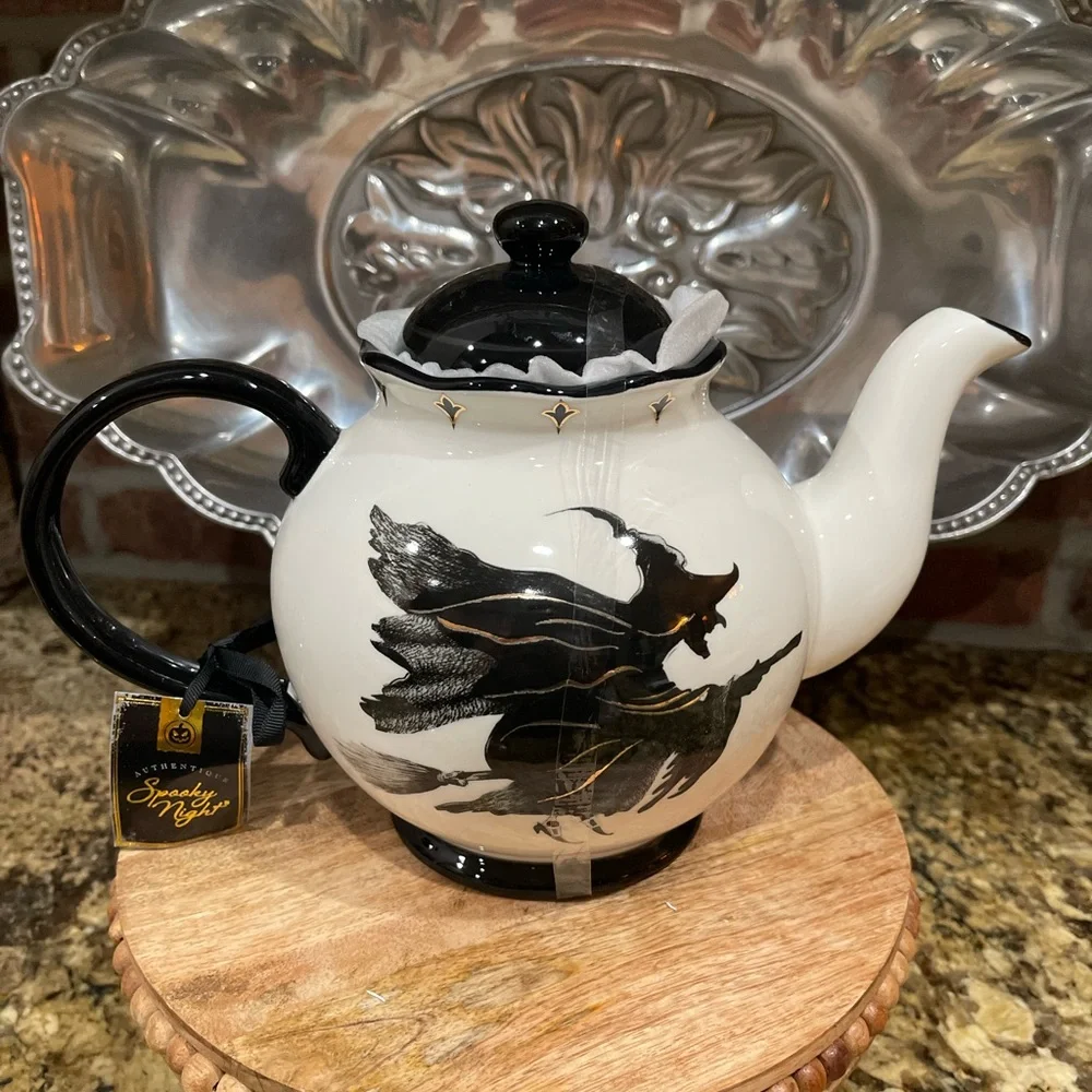Potter’s Studio double sided teapot - halloween three witches and flying witch